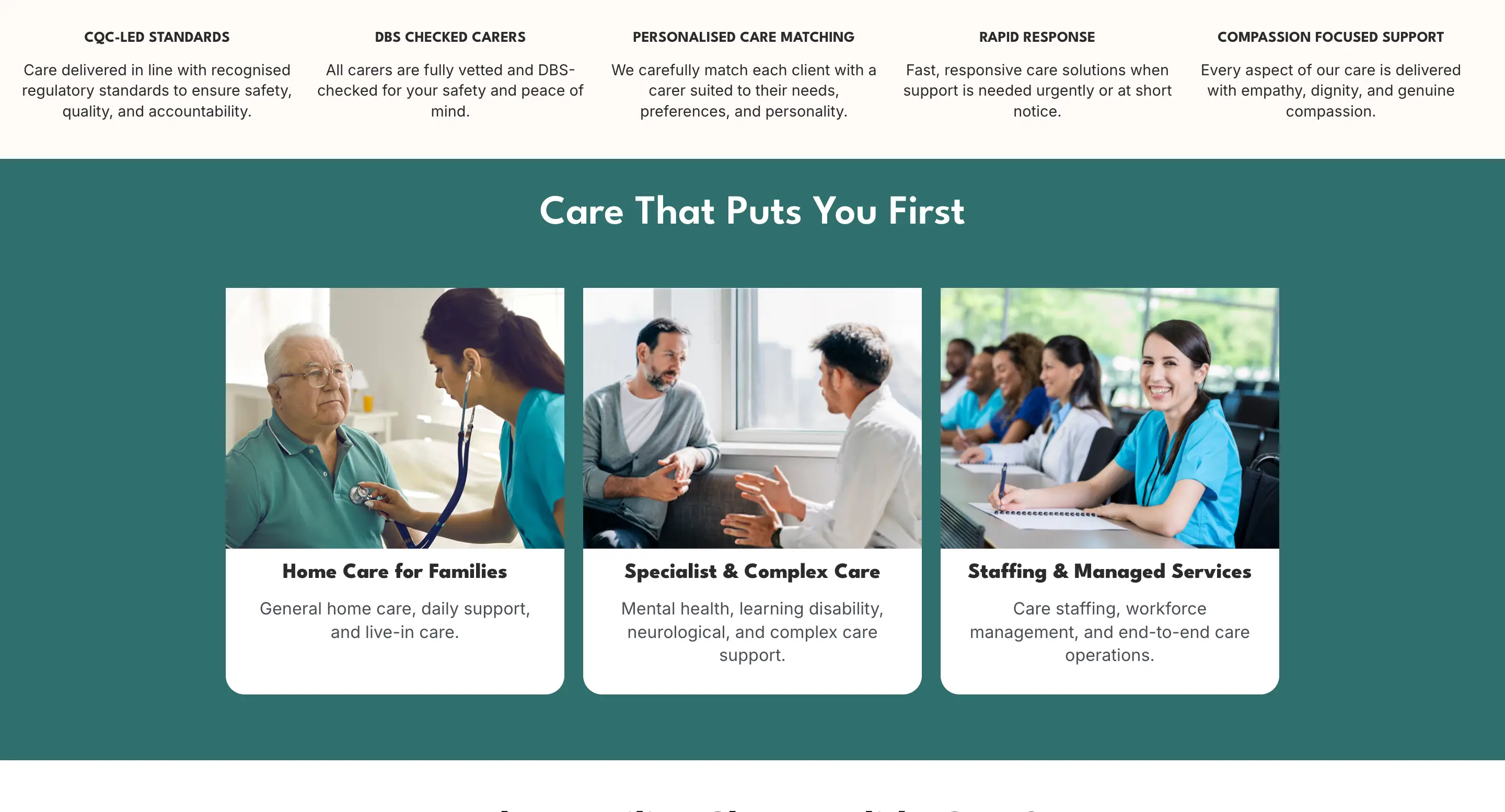 Alida Care services section